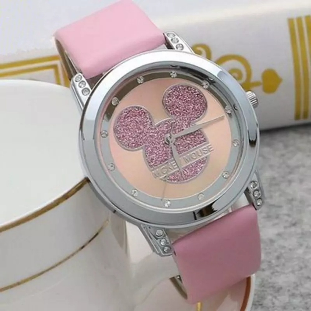 Quartz pink watch.